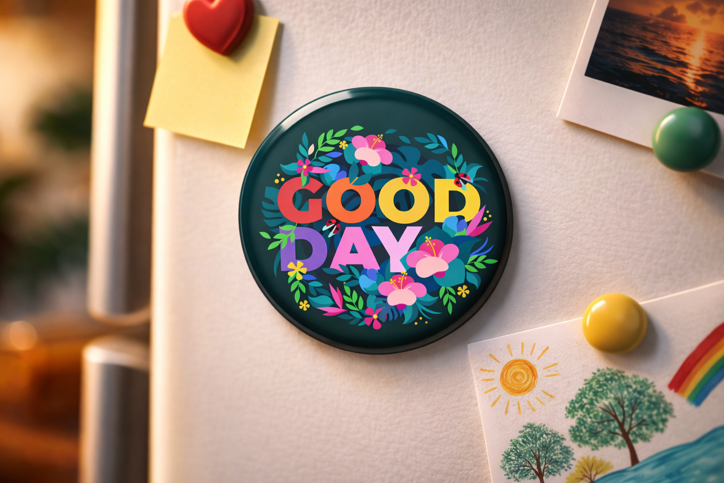 Good Day_Bible Verse Fridge Magnet (Big Size) | Christian Decor | Premium Quality Round Badge
