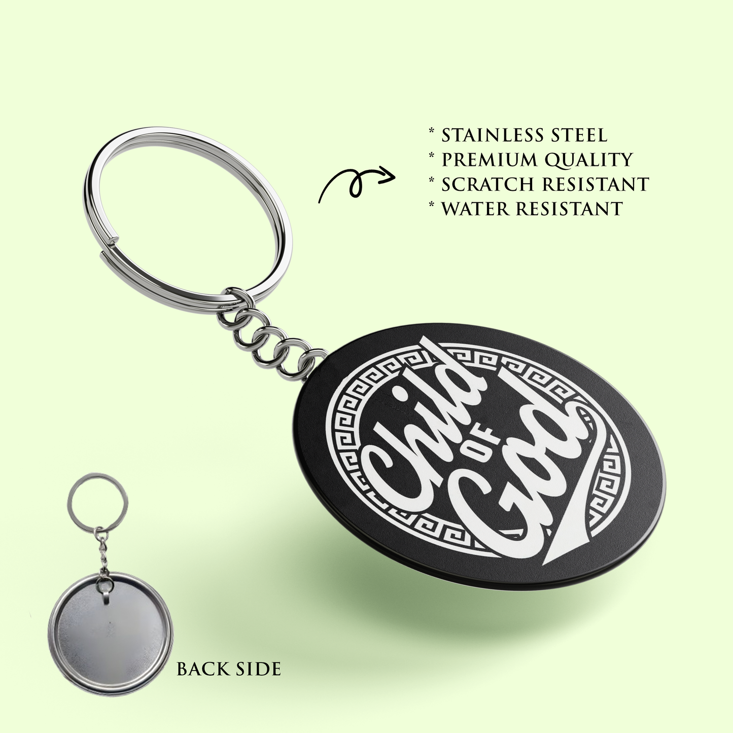 Child of God : Stainless Steel Keyring | Bible Verse Keychain | Premium Stainless Steel