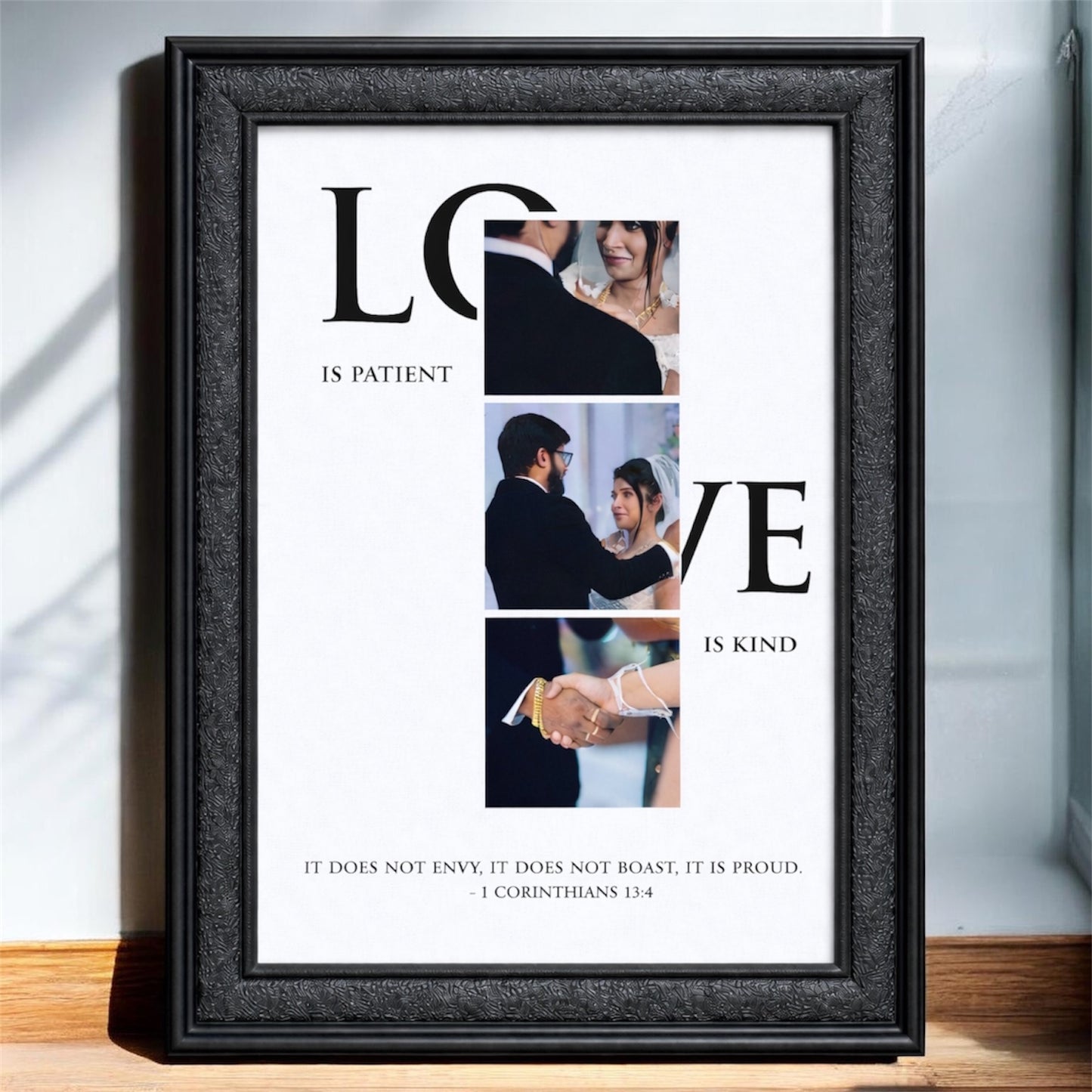 Cutom Couple Photo frame with Bible Verse_12inch * 18inch size Premium Frame
