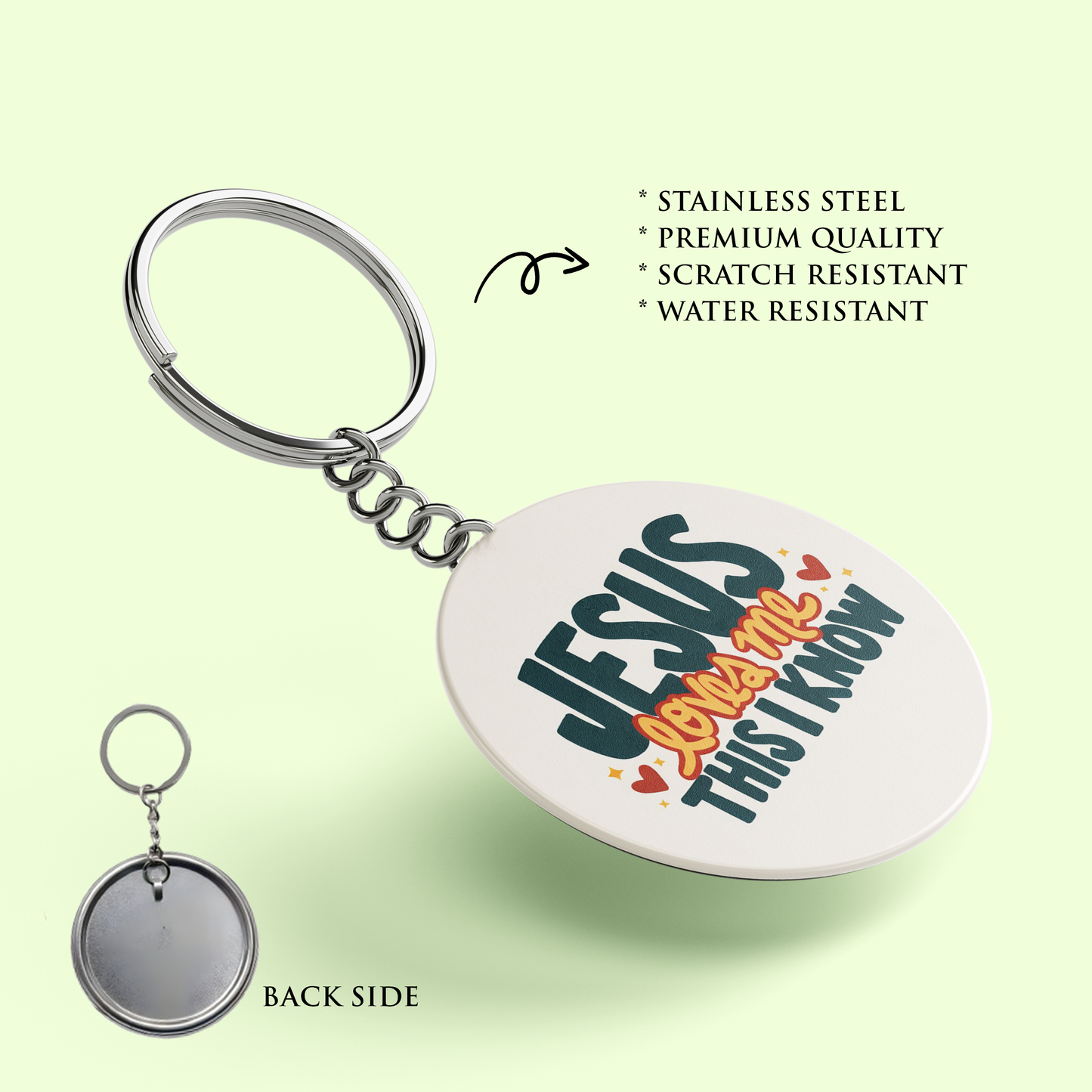 JESUS LOVES ME THIS I KNOW : Stainless Steel Keyring | Bible Verse Keychain | Premium Stainless Steel