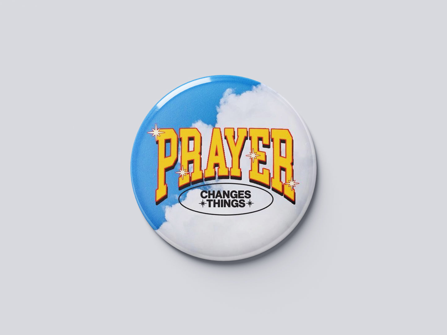 "PRAYER CHANGES THINGS" Fridge Magnet (Big Size) | Christian Decor | Premium Quality Round Badge