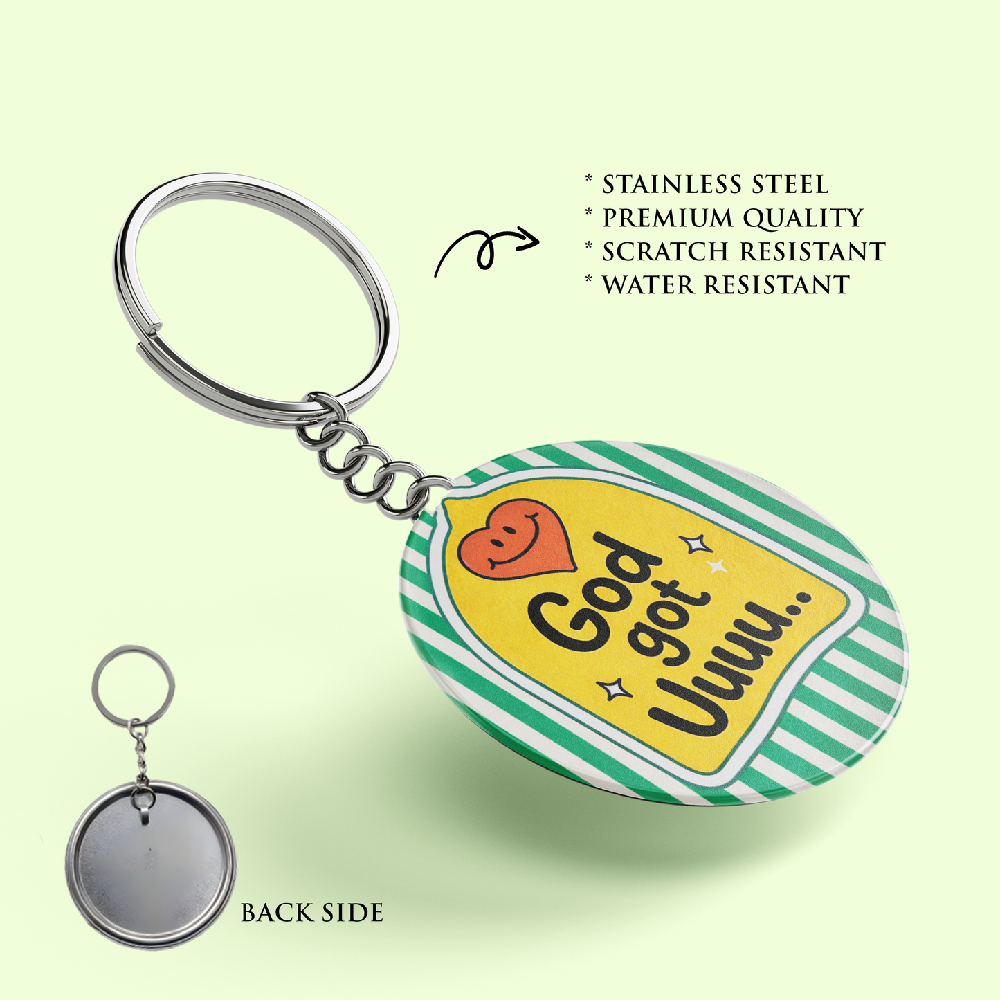 GOD GOT UUUU.... : Stainless Steel Keyring | Bible Verse Keychain | Premium Stainless Steel