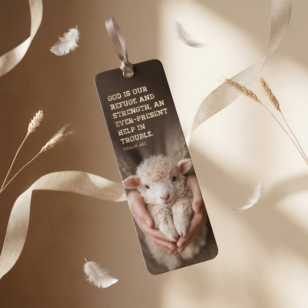 Psalm 46:1 Christian Bookmark with Satin Ribbon | Bible Verse | Inspirational Scripture Gift for Bible Readers