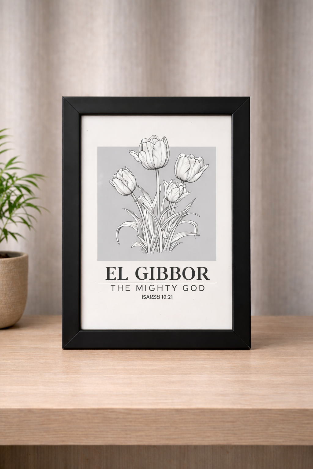 Wall Art Set of 6 A4 | Names of God Scripture Frames | Biblical Home Decor | Faith Wall Gallery | Modern Christian Gift