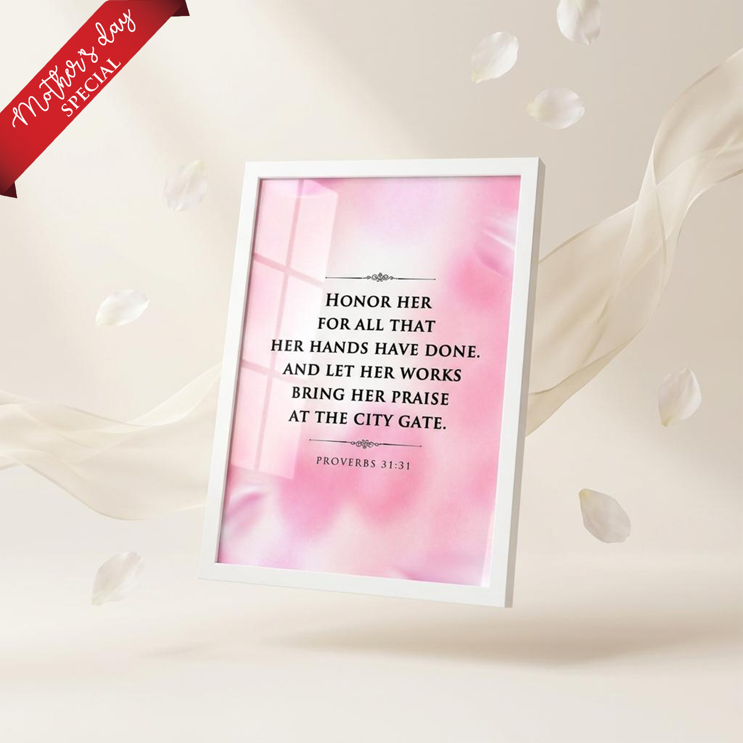 HONOR HER : Proverbs 31:31 | Mother's Day Special Gift : A5, A4, A3 sizes Photo Frames