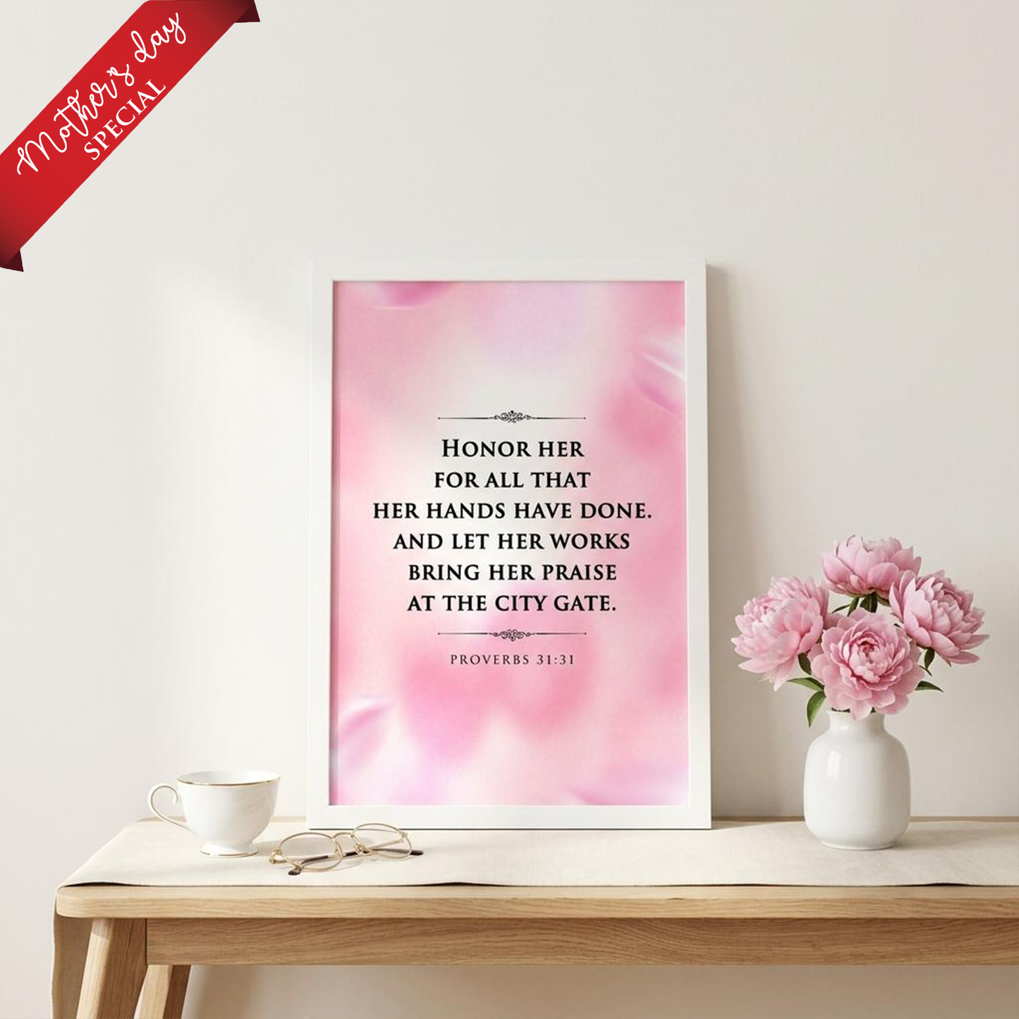 HONOR HER : Proverbs 31:31 | Mother's Day Special Gift : A5, A4, A3 sizes Photo Frames