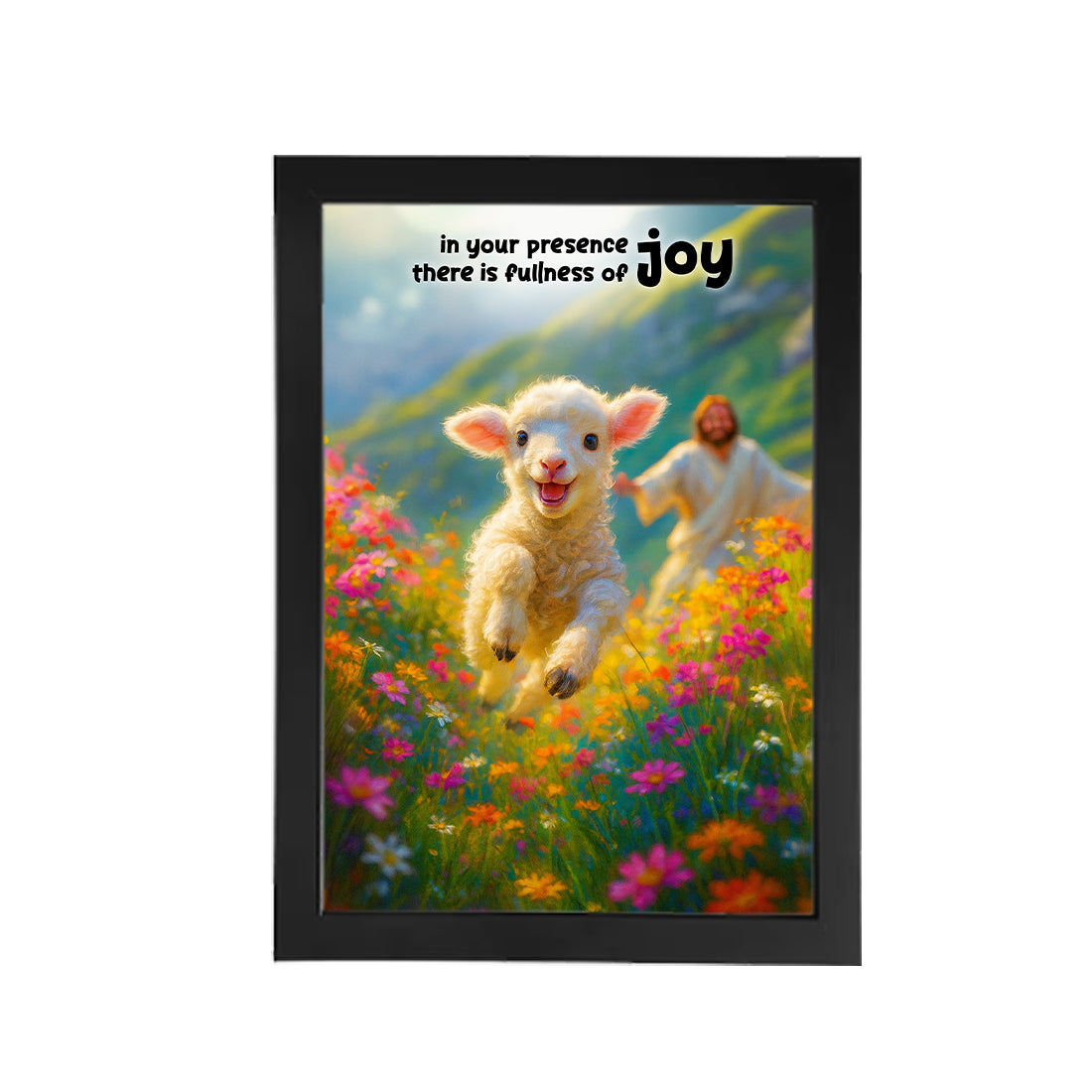 “In Your Presence There Is Fullness of Joy” A4 Christian Wall Frame – Scripture-Inspired Faith Art