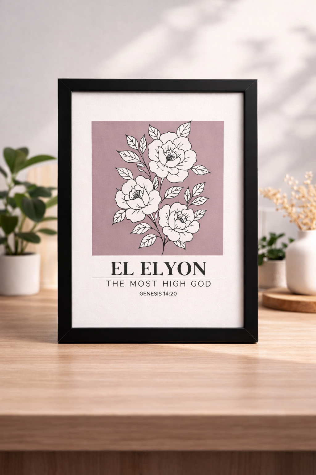 Wall Art Set of 6 A4 | Names of God Scripture Frames | Biblical Home Decor | Faith Wall Gallery | Modern Christian Gift