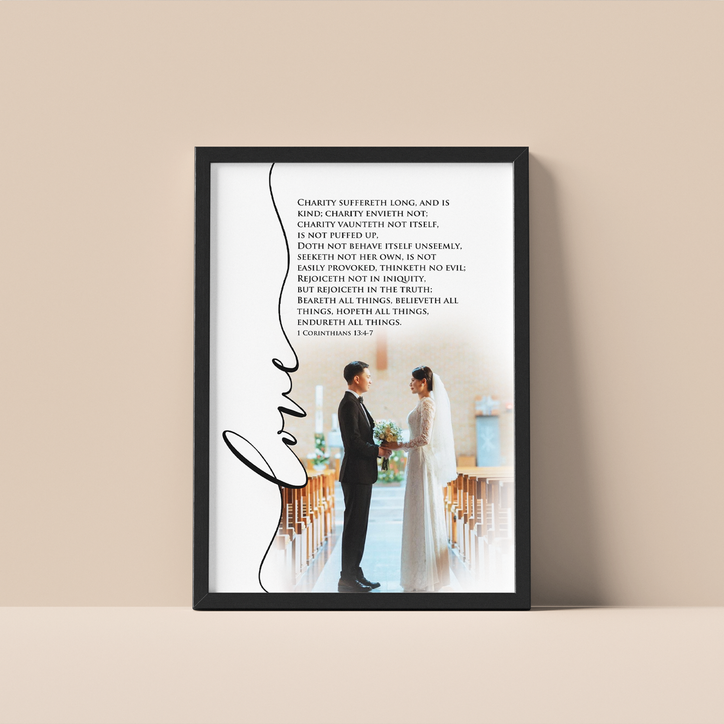 Custom Christian Wall Art with Photos | 12inch x 18inch Size Frame Set