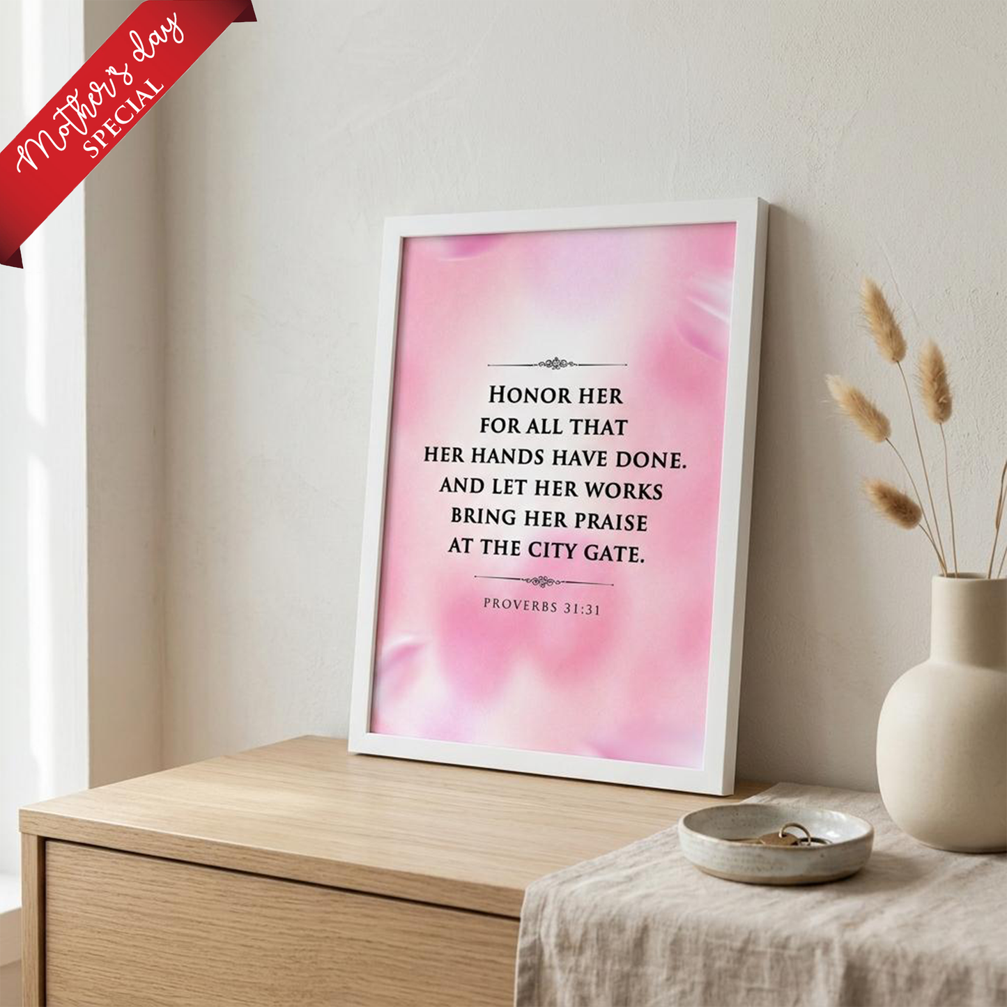 HONOR HER : Proverbs 31:31 | Mother's Day Special Gift : A5, A4, A3 sizes Photo Frames