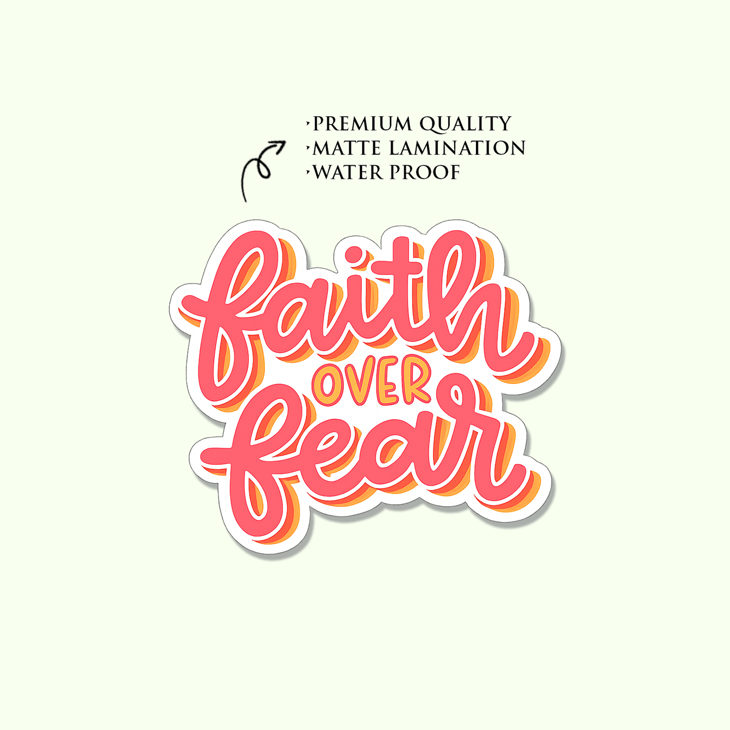 Faith Stickers - Pack 1 | Pack of 8 | Matt Laminated Vinyl Stickers | Faith Bible verses