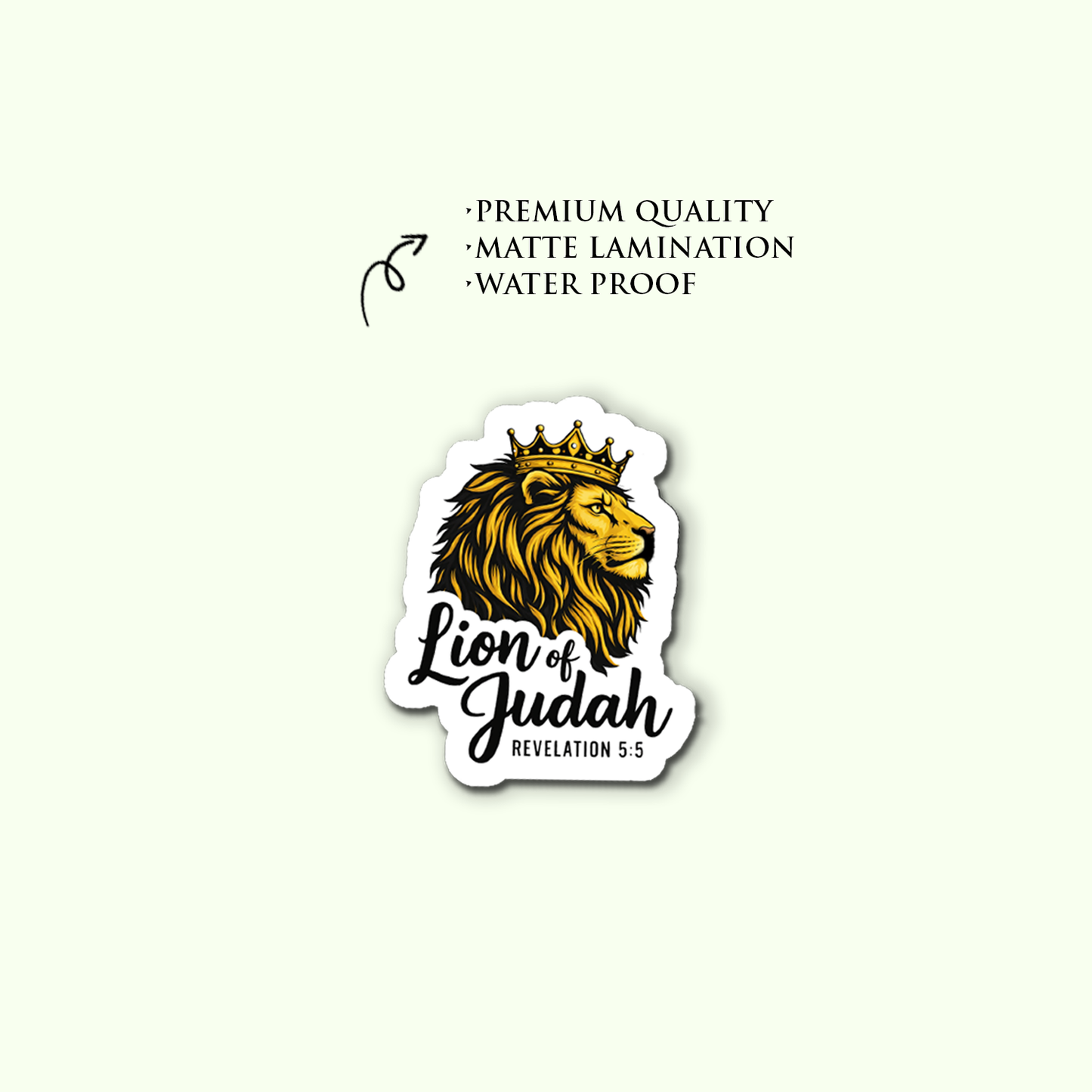 Lion of Judah Christian Sticker | Waterproof Matte Vinyl Bible Verse Sticker