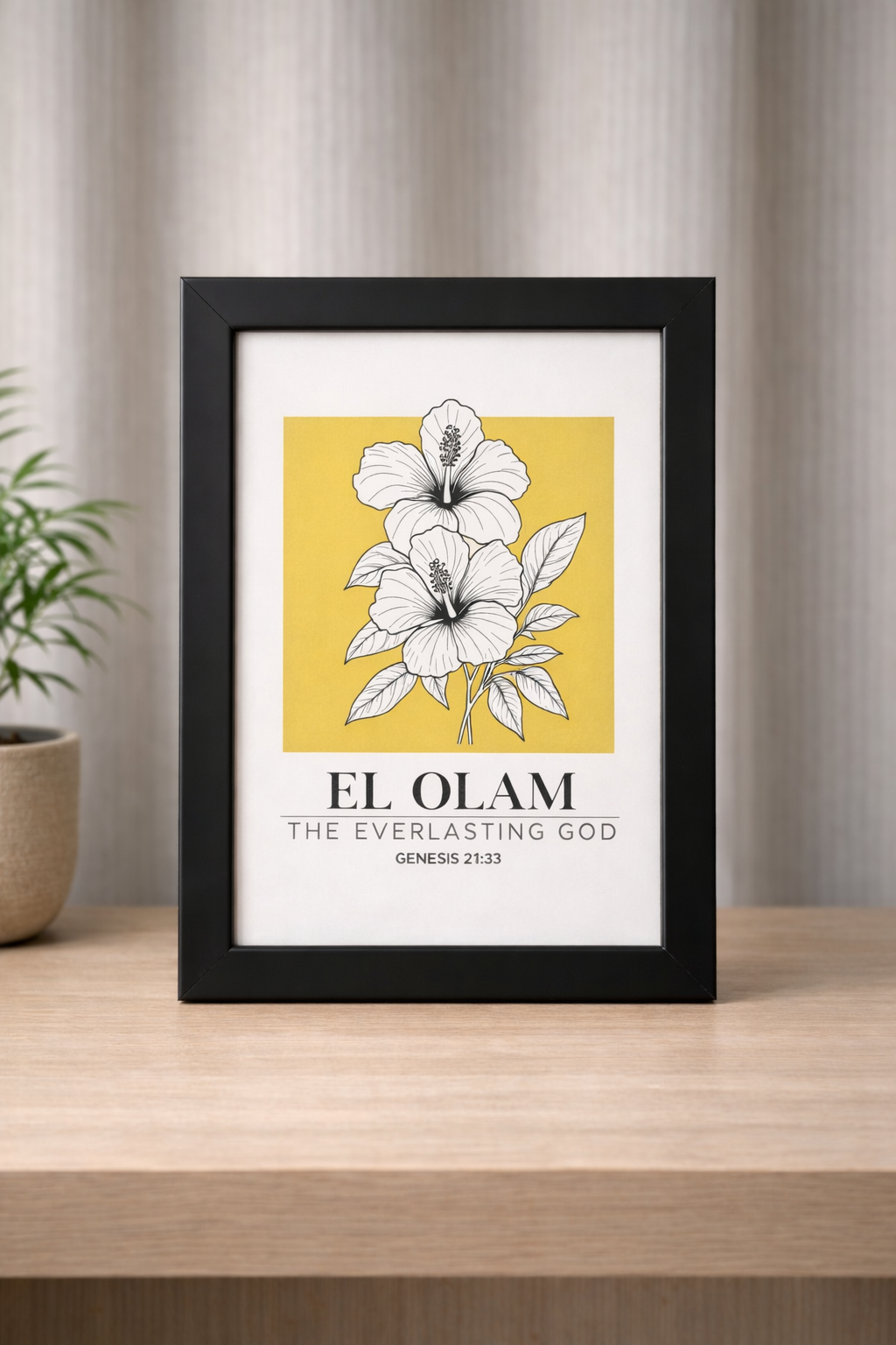 Wall Art Set of 6 A4 | Names of God Scripture Frames | Biblical Home Decor | Faith Wall Gallery | Modern Christian Gift