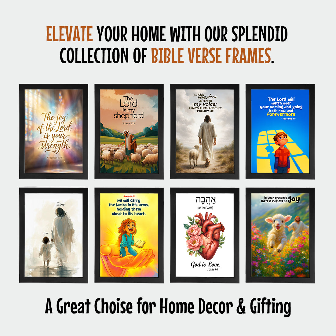 “God Is Love” A4 Christian Wall Frame – Faith-Inspired Scripture Art (1 John 4:8)
