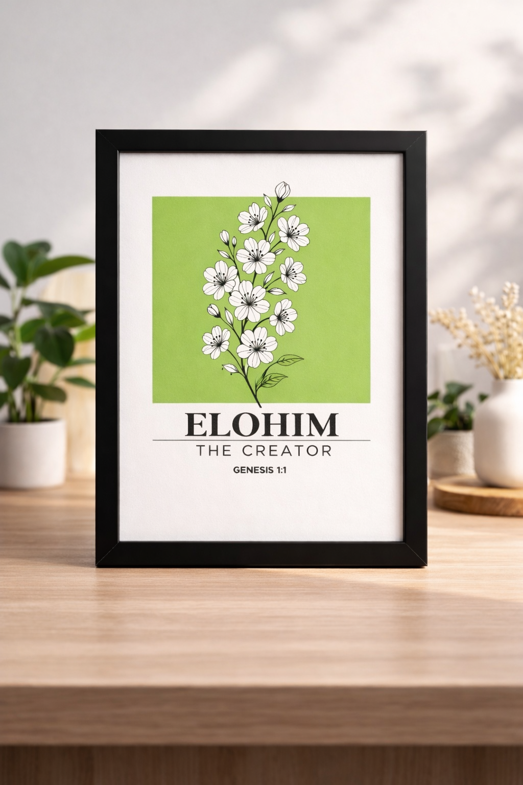 Wall Art Set of 6 A4 | Names of God Scripture Frames | Biblical Home Decor | Faith Wall Gallery | Modern Christian Gift