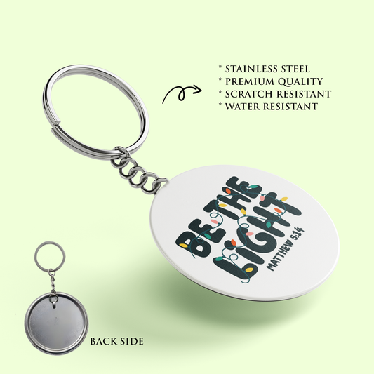 BE THE LIGHT : Stainless Steel Keyring | Bible Verse Keychain | Premium Stainless Steel