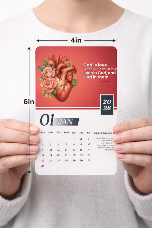 Christian Table Calendar 2026 | Bible Verse Desk Calendar with Wooden Stand