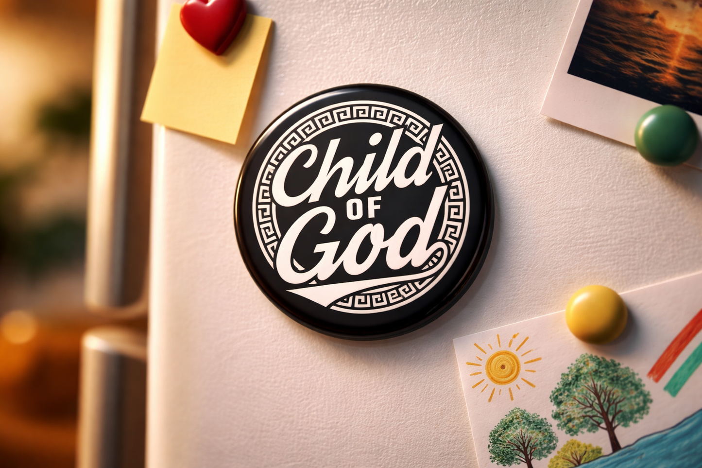 Child of God_Premium Round Fridge Magnet (Big Size) | Christian Decor | Premium Quality Round Badge