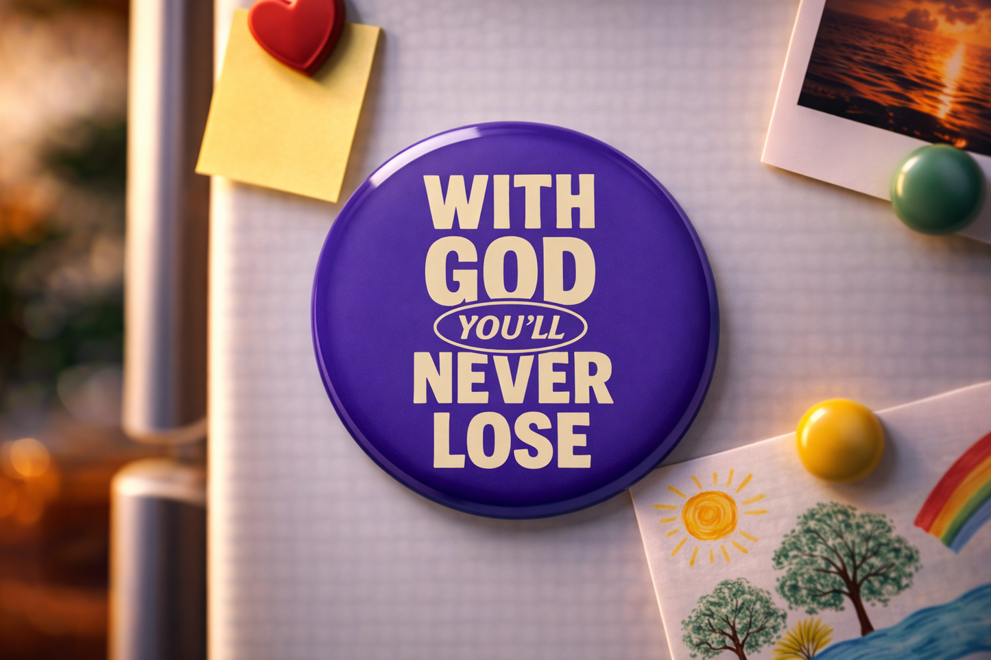 "Your Sorrow will turn into Joy" Fridge Magnet (Big Size) | Christian Decor | Premium Quality Round Badge