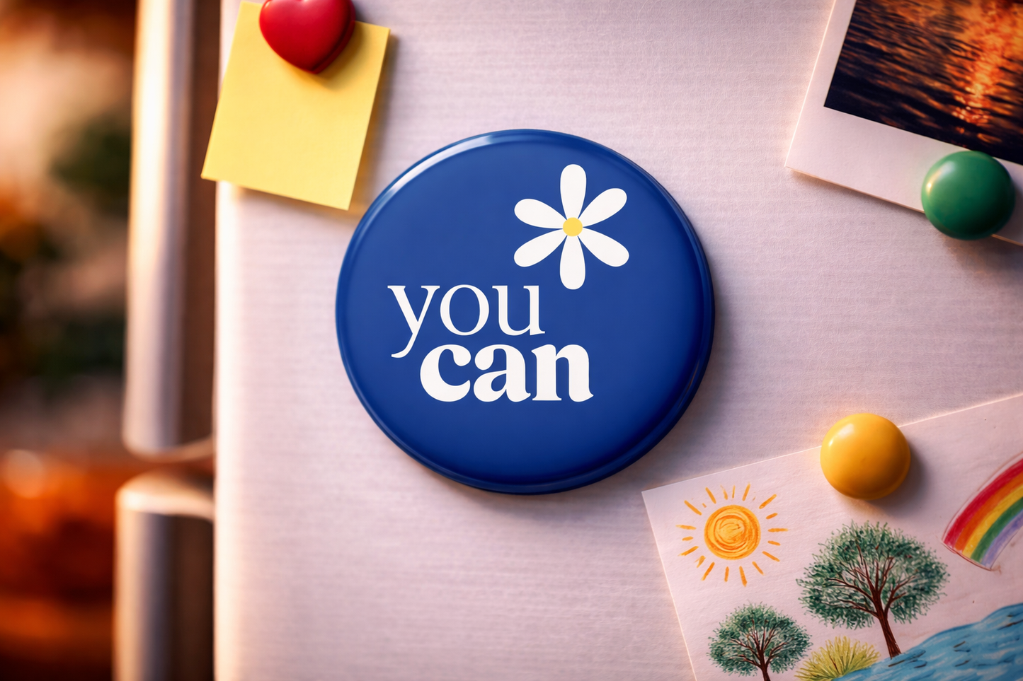"You Can" Fridge Magnet (Big Size) | Christian Decor | Premium Quality Round Badge