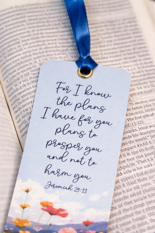 I KNOW THE PLANS I HAVE FOR YOU | JEREMIAH 29:11 Bible Bookmark with Satin Ribbon