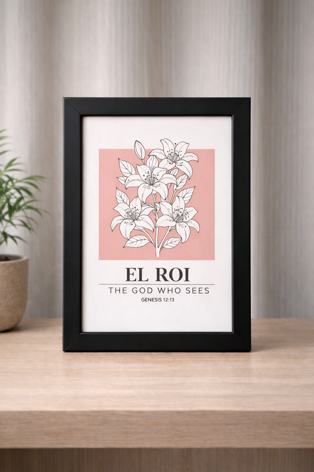 Wall Art Set of 6 A4 | Names of God Scripture Frames | Biblical Home Decor | Faith Wall Gallery | Modern Christian Gift