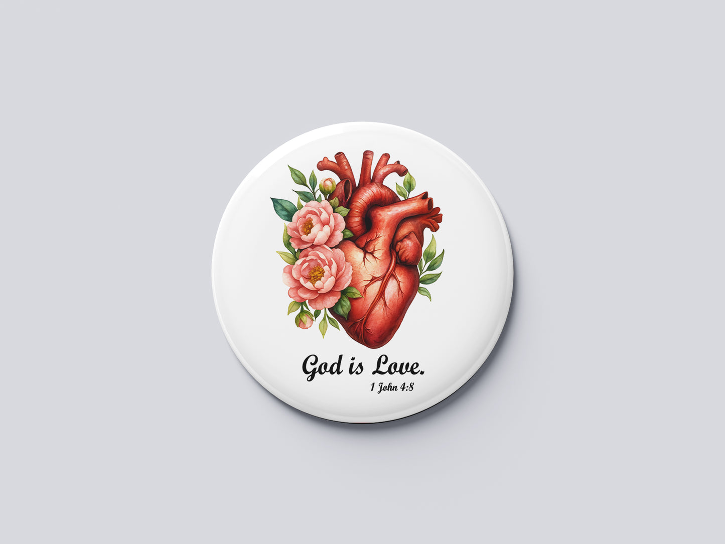 God Is Love_Bible Verse Fridge Magnet (Big Size) | Christian Decor | Premium Quality Round Badge