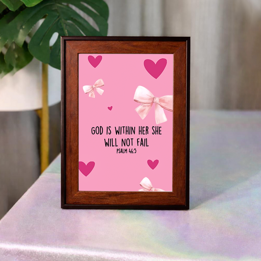 GOD IS WITHIN HER Table/Wall Decor : A5 Photo Frame (5in*7in) size