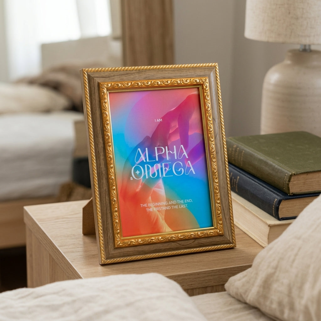 I AM ALPHA OMEGA : Table/Wall Decor : A5 Photo Frame (5in*7in) size