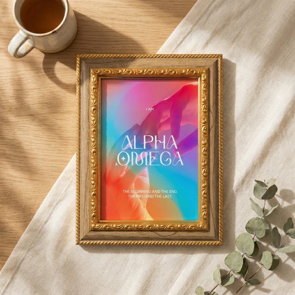 I AM ALPHA OMEGA : Table/Wall Decor : A5 Photo Frame (5in*7in) size