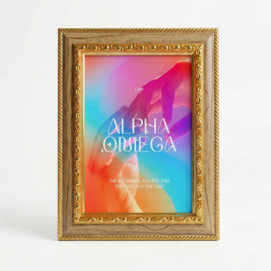 I AM ALPHA OMEGA : Table/Wall Decor : A5 Photo Frame (5in*7in) size