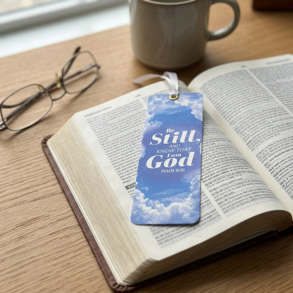 BE STILL | Psalm 47:10 Bible Bookmark with Satin Ribbon