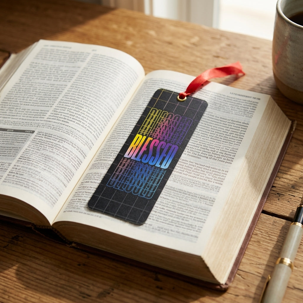 BLESSED : Bible Bookmark with Satin Ribbon