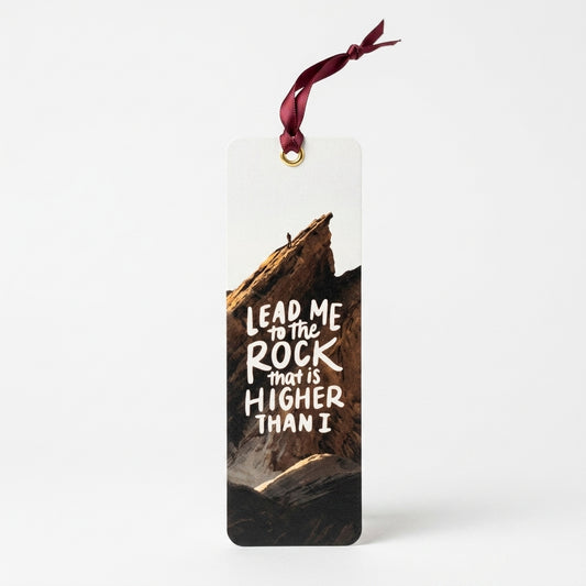 LEAD ME TO THE ROCK | Bible Bookmark with Satin Ribbon