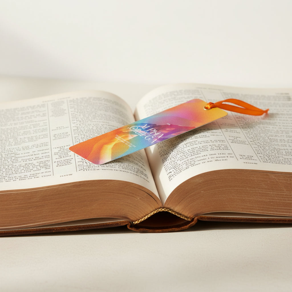 I AM ALPHA OMEGA | Bible Bookmark with Satin Ribbon