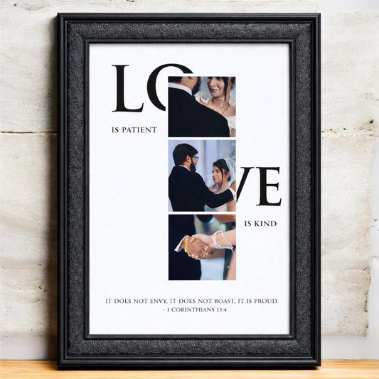 Cutom Couple Photo frame with Bible Verse_12inch * 18inch size Premium Frame