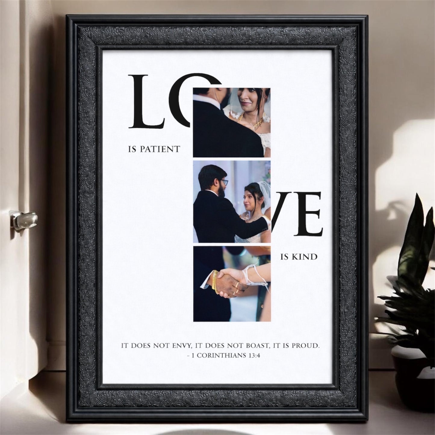Cutom Couple Photo frame with Bible Verse_12inch * 18inch size Premium Frame