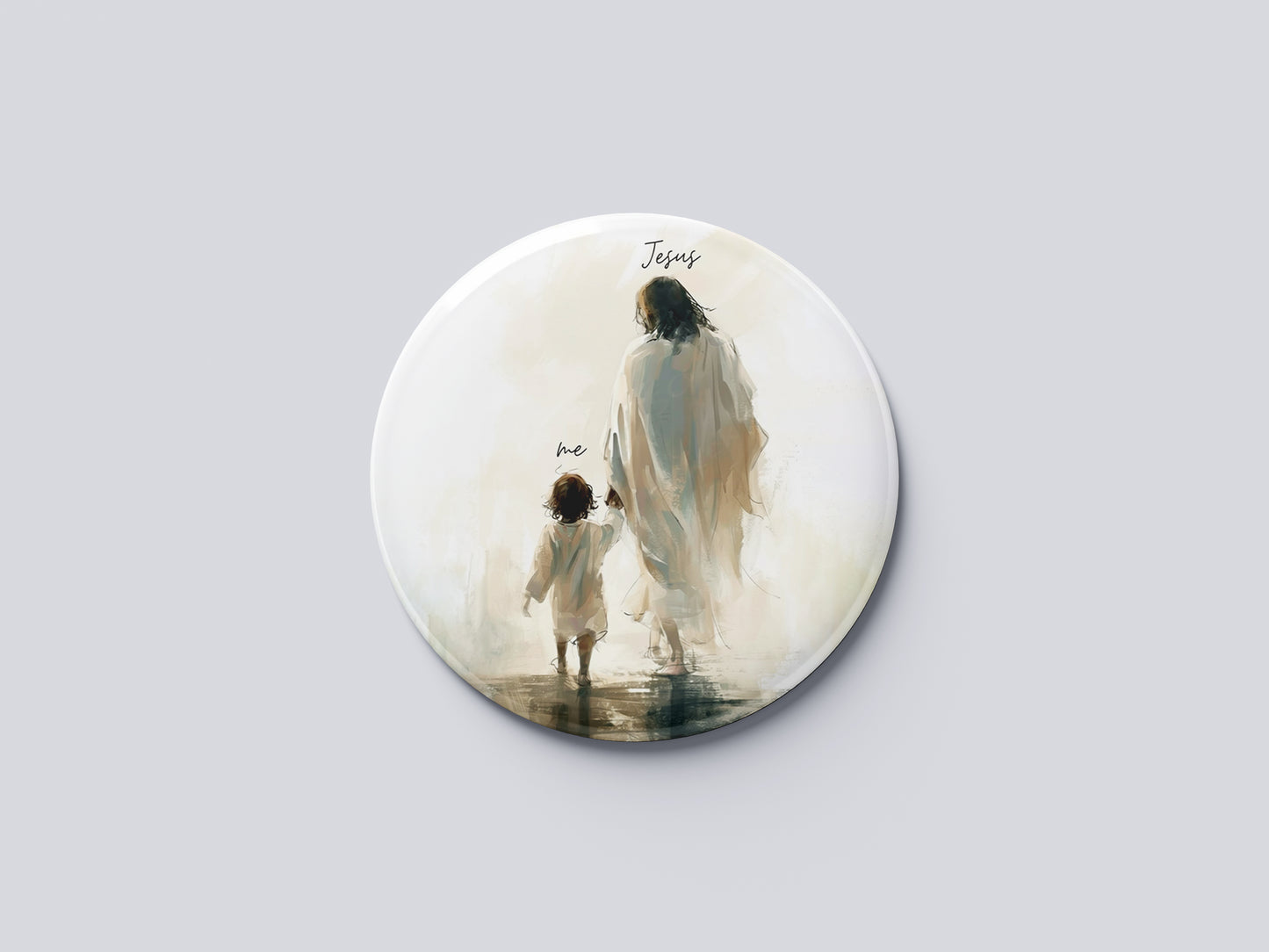 "JESUS ME" Fridge Magnet (Big Size) | Christian Decor | Premium Quality Round Badge