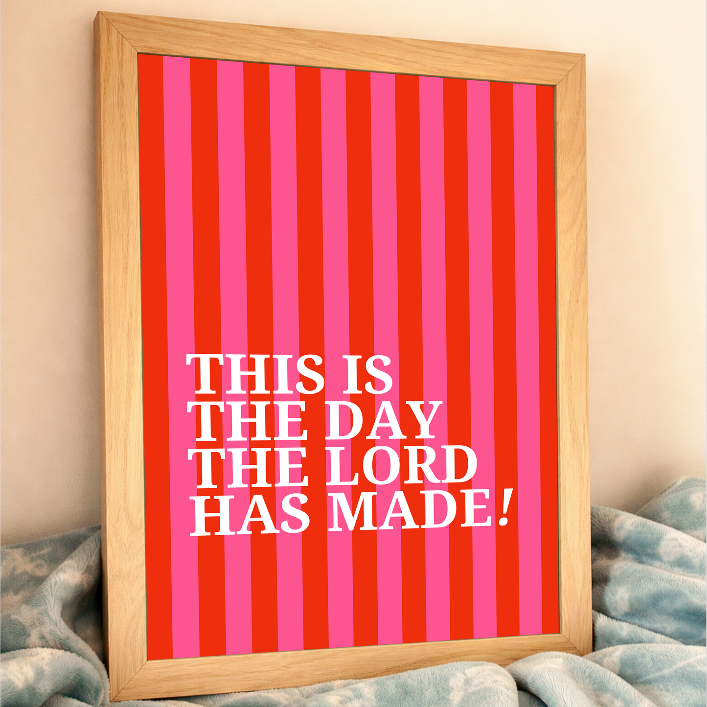 THIS IS THE DAY THE LORD HAS MADE – Photo Frame_A3 Size ( 18inch*12inch ) | Premium Natural wooden frame