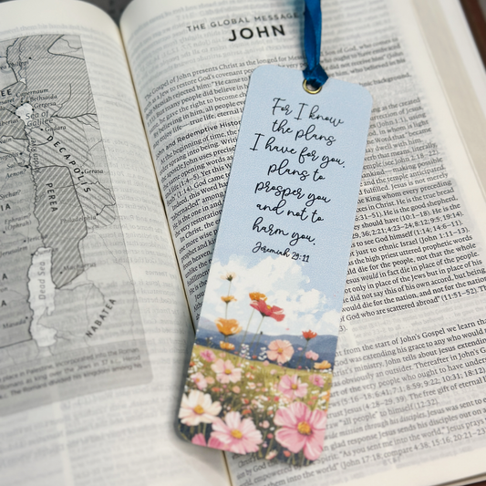 I KNOW THE PLANS I HAVE FOR YOU | JEREMIAH 29:11 Bible Bookmark with Satin Ribbon