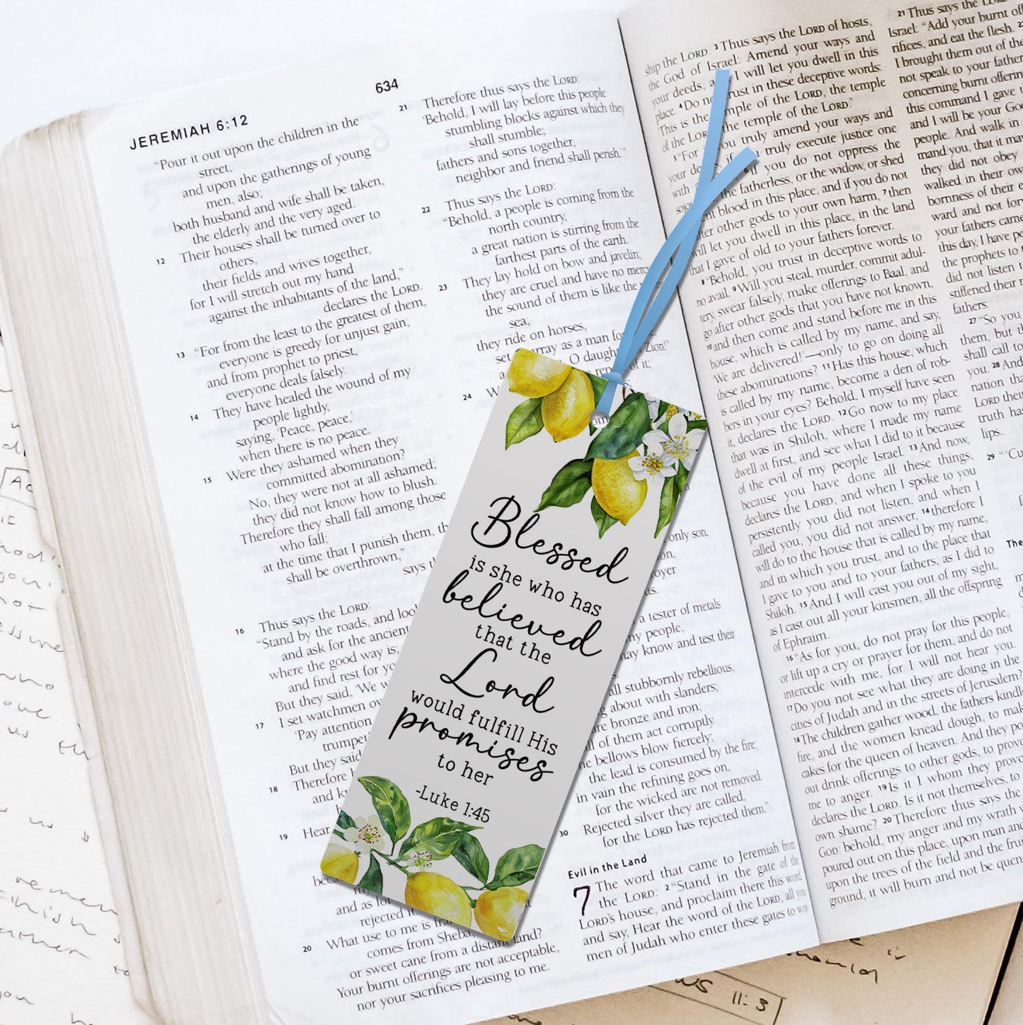Luke 1:45 Christian Bookmark – Blessed Is She Who Believed Scripture Bookmark