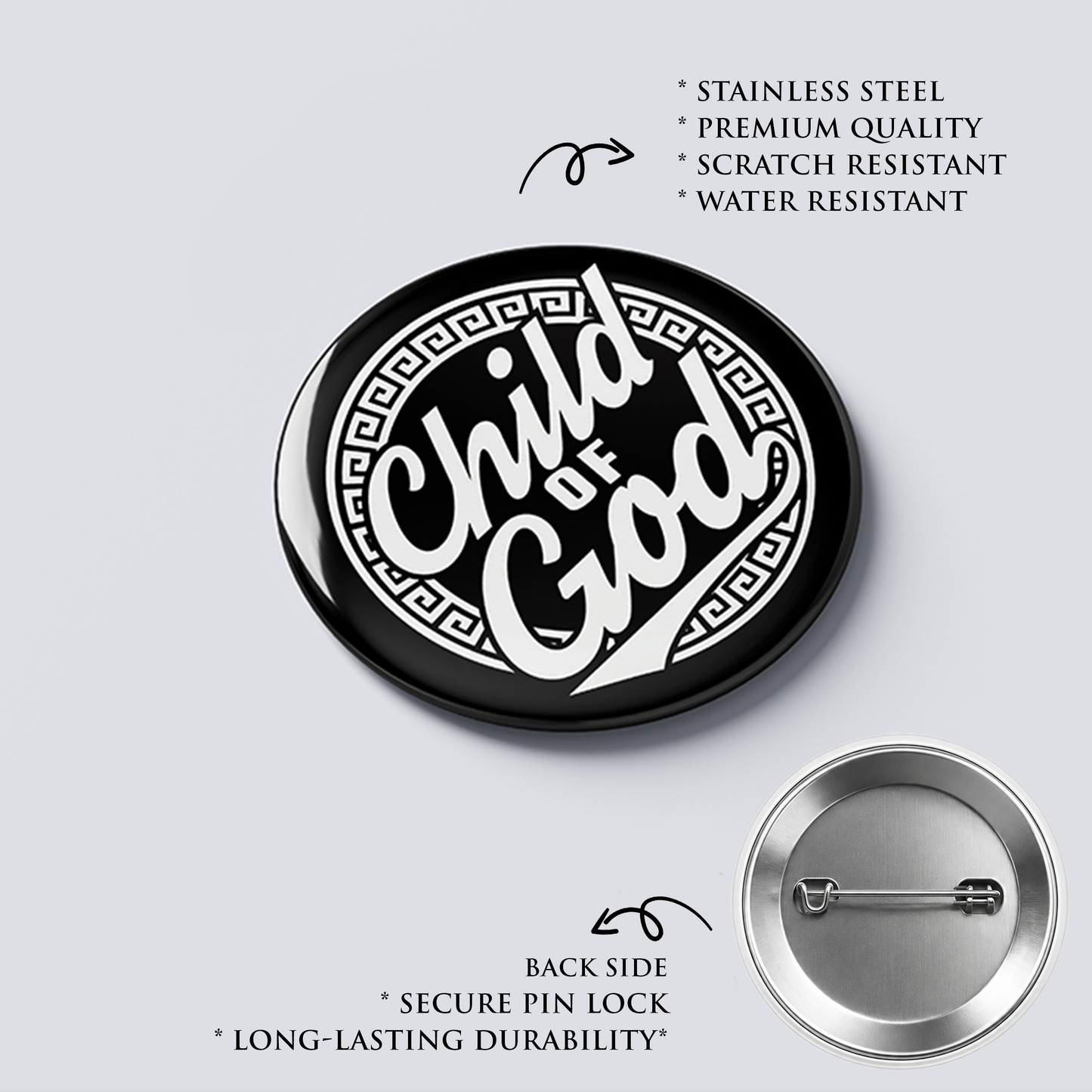 CHILD OF GOD : Christian Decor | Premium Quality Round Badge