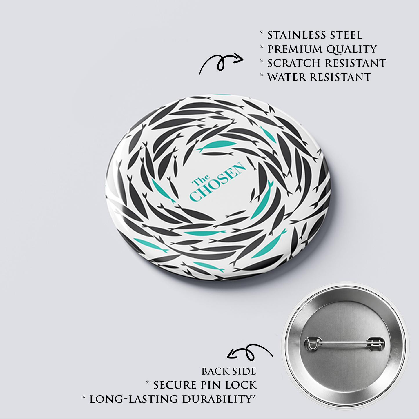 CHOSEN : Christian Decor | Premium Quality Round Badge