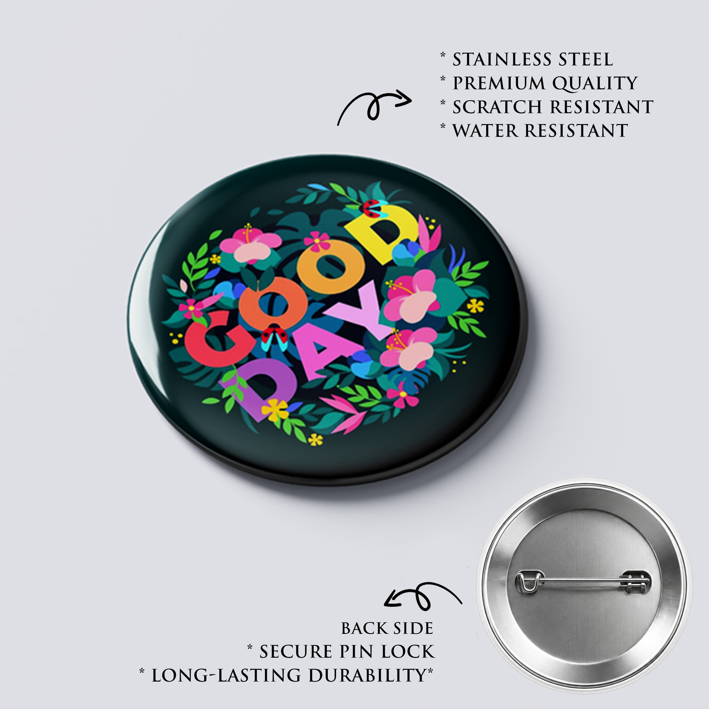 GOOD DAY : Christian Decor | Premium Quality Round Badge