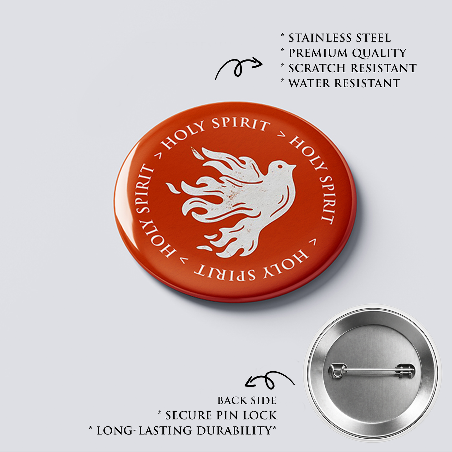 HOLY SPIRIT : Christian Decor | Premium Quality Round Badge