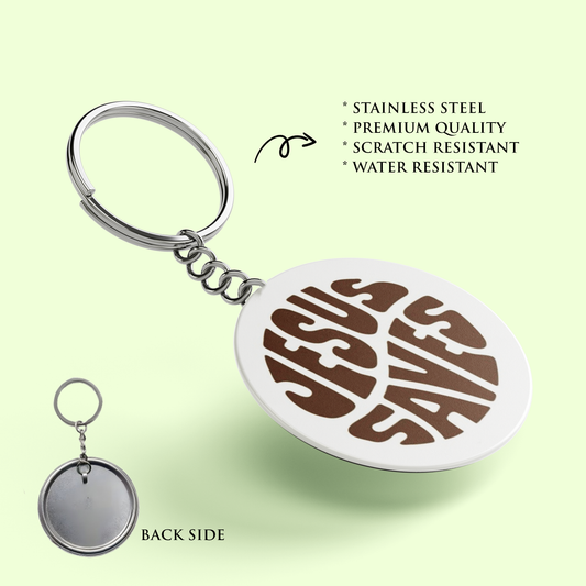 JESUS SAVES : Stainless Steel Keyring | Bible Verse Keychain | Premium Stainless Steel