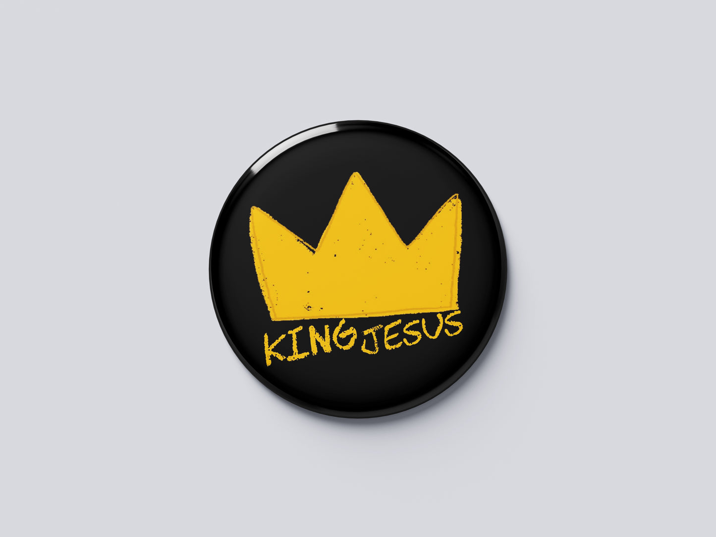 "King Jesus" Fridge Magnet (Big Size) | Christian Decor | Premium Quality Round Badge