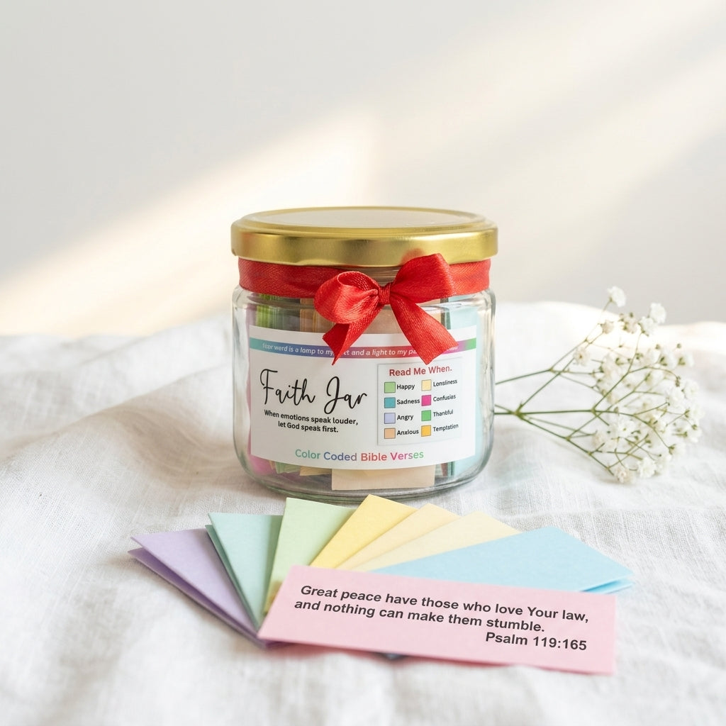 Faith Jar – Color Coded Bible Verses for Every Emotion