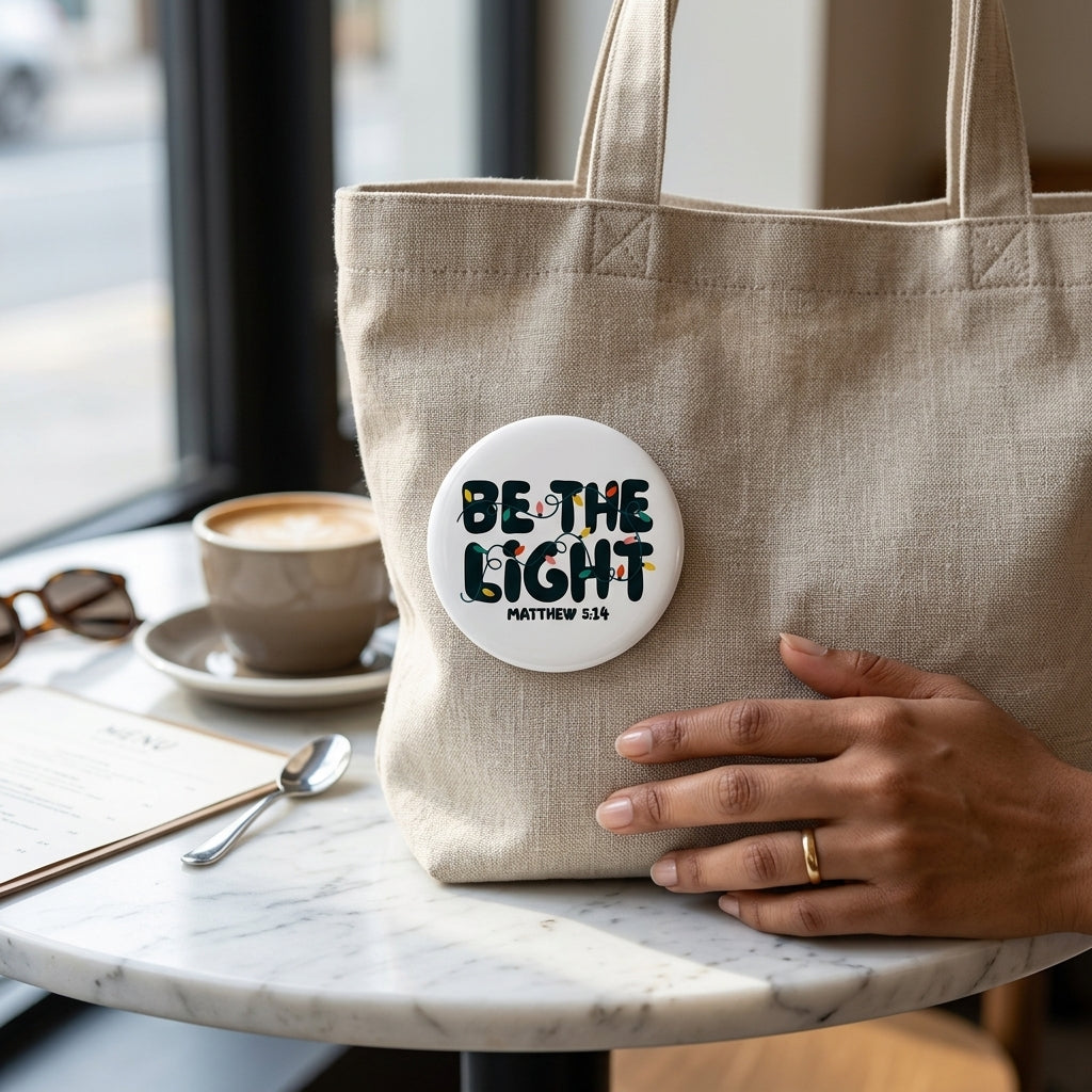 BE THE LIGHT : Christian Decor | Premium Quality Round Badge