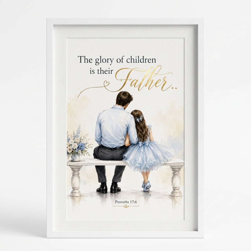THE GLORY OF CHILDREN IS THEIR FATHER : Christian Desk Decor | A5, A4, A3 sizes Photo Frames